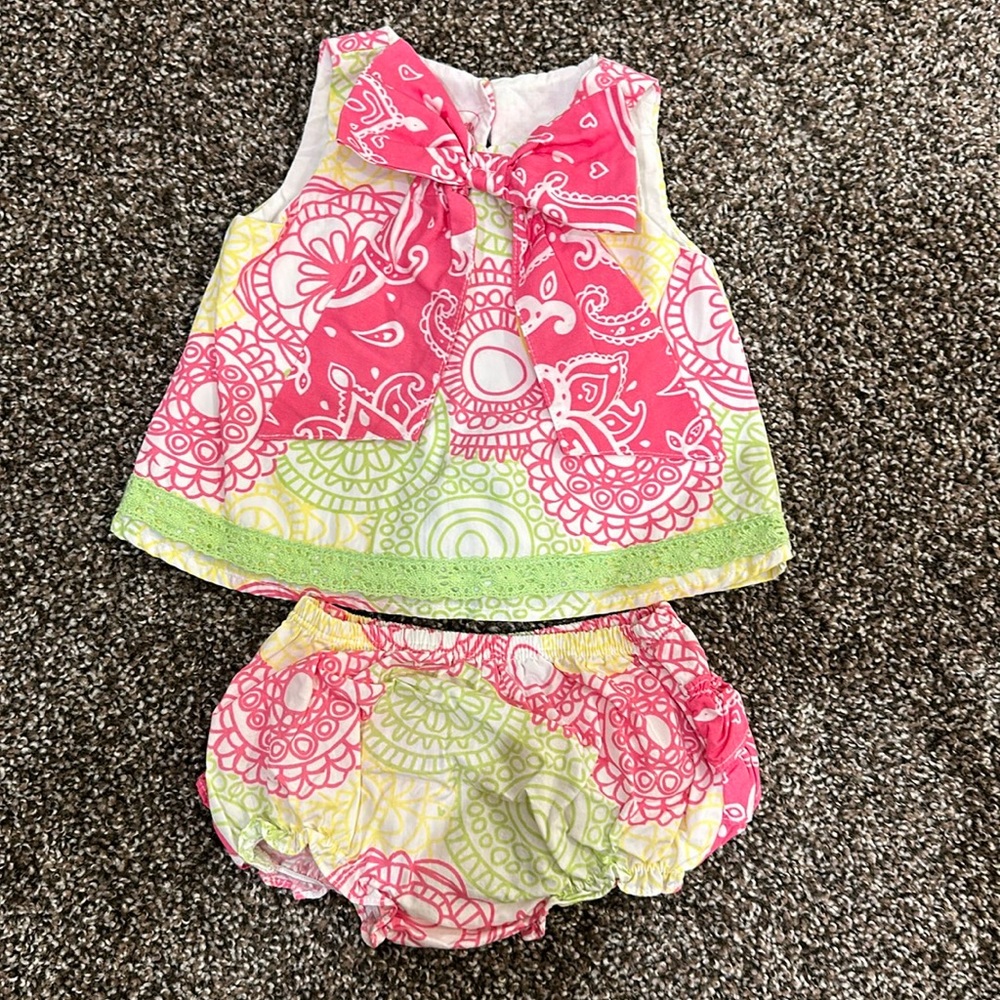 Bright and Vibrant Ruffle Butt 2 Piece Outfit